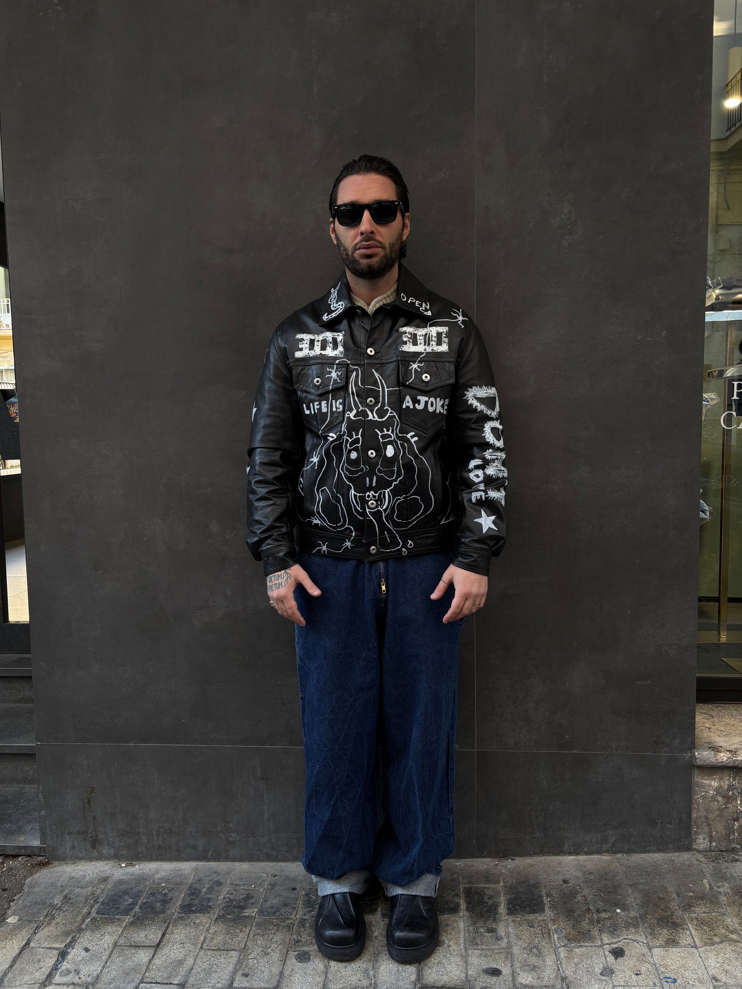 Rework leather jacket tg.M/L