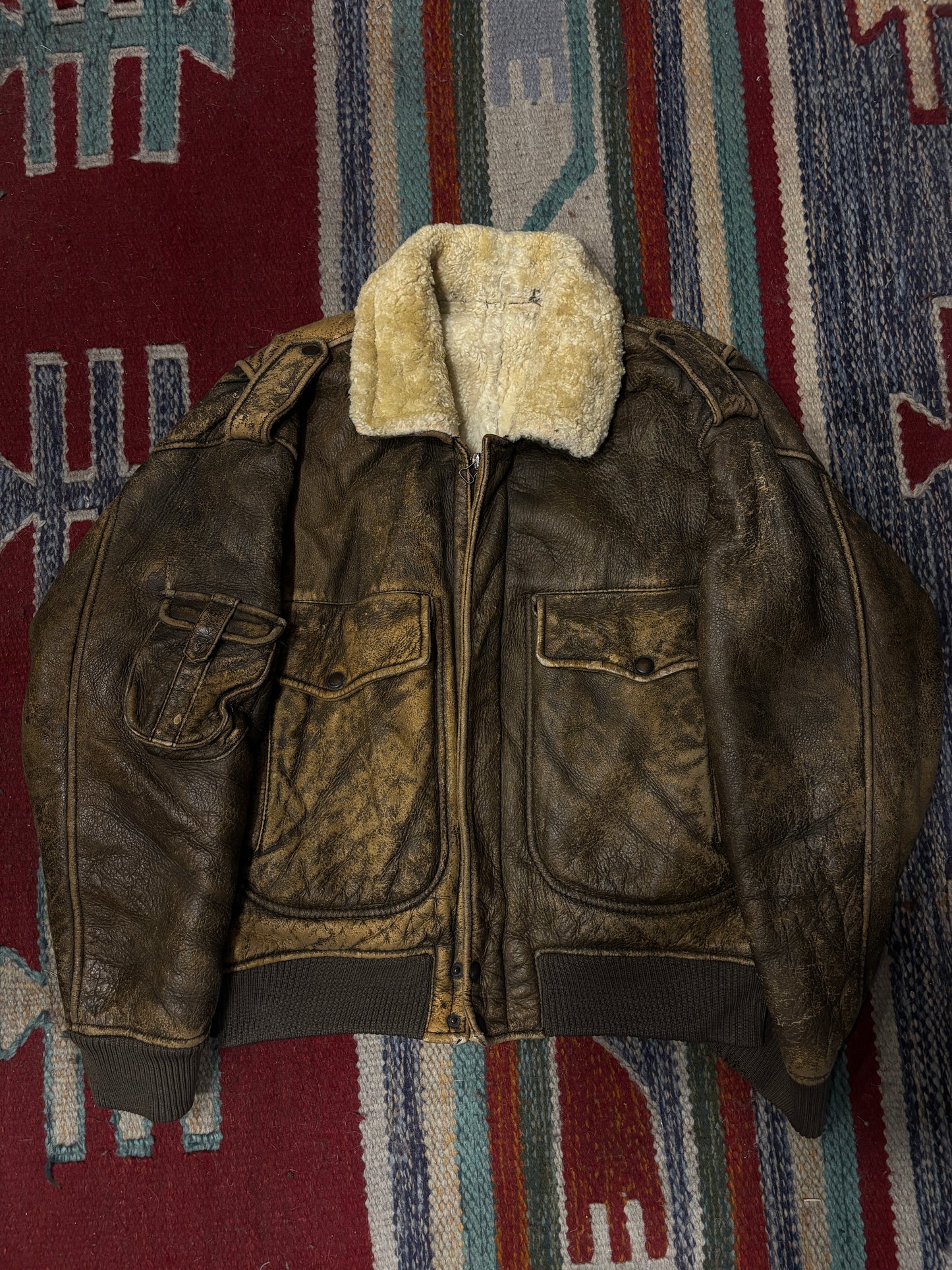 Aviator jacket shearling 80’ tg.48/50