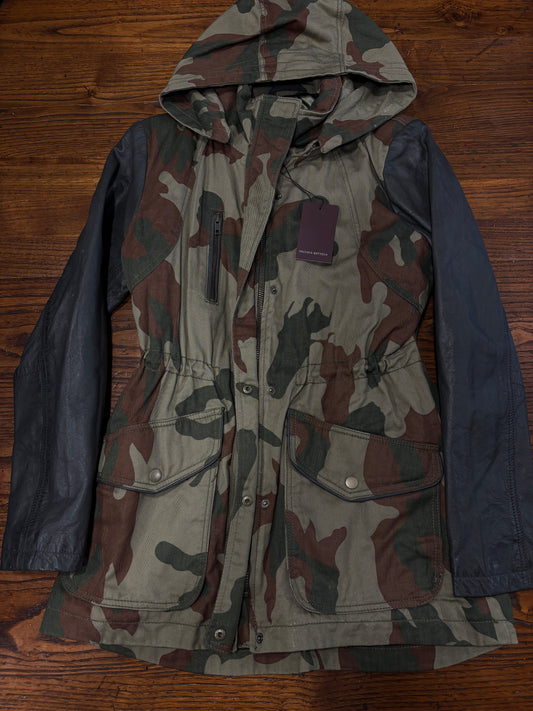 Parka en cuir retravaillée, taille 42/44