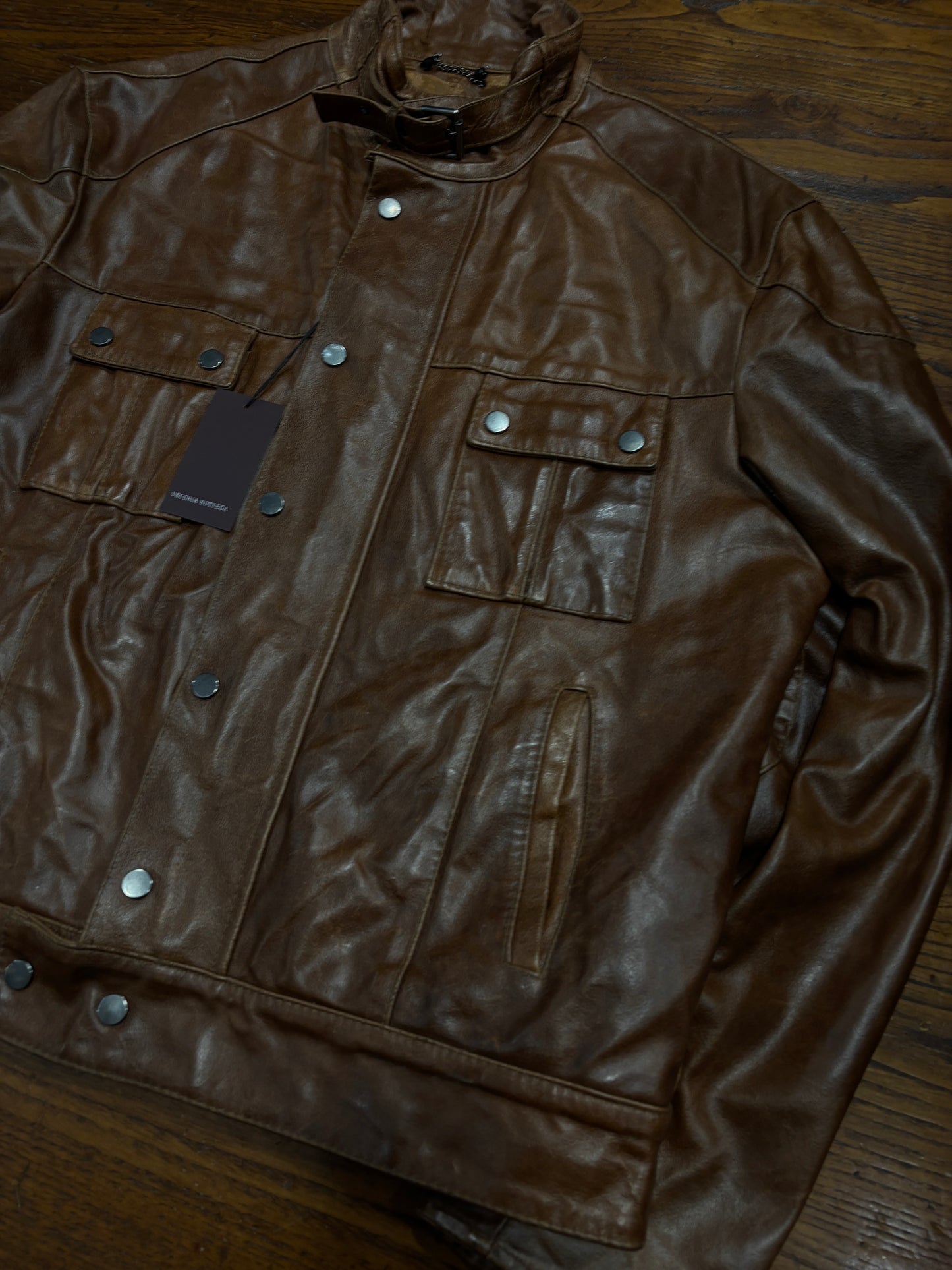 Biker leather jacket tg.48/50