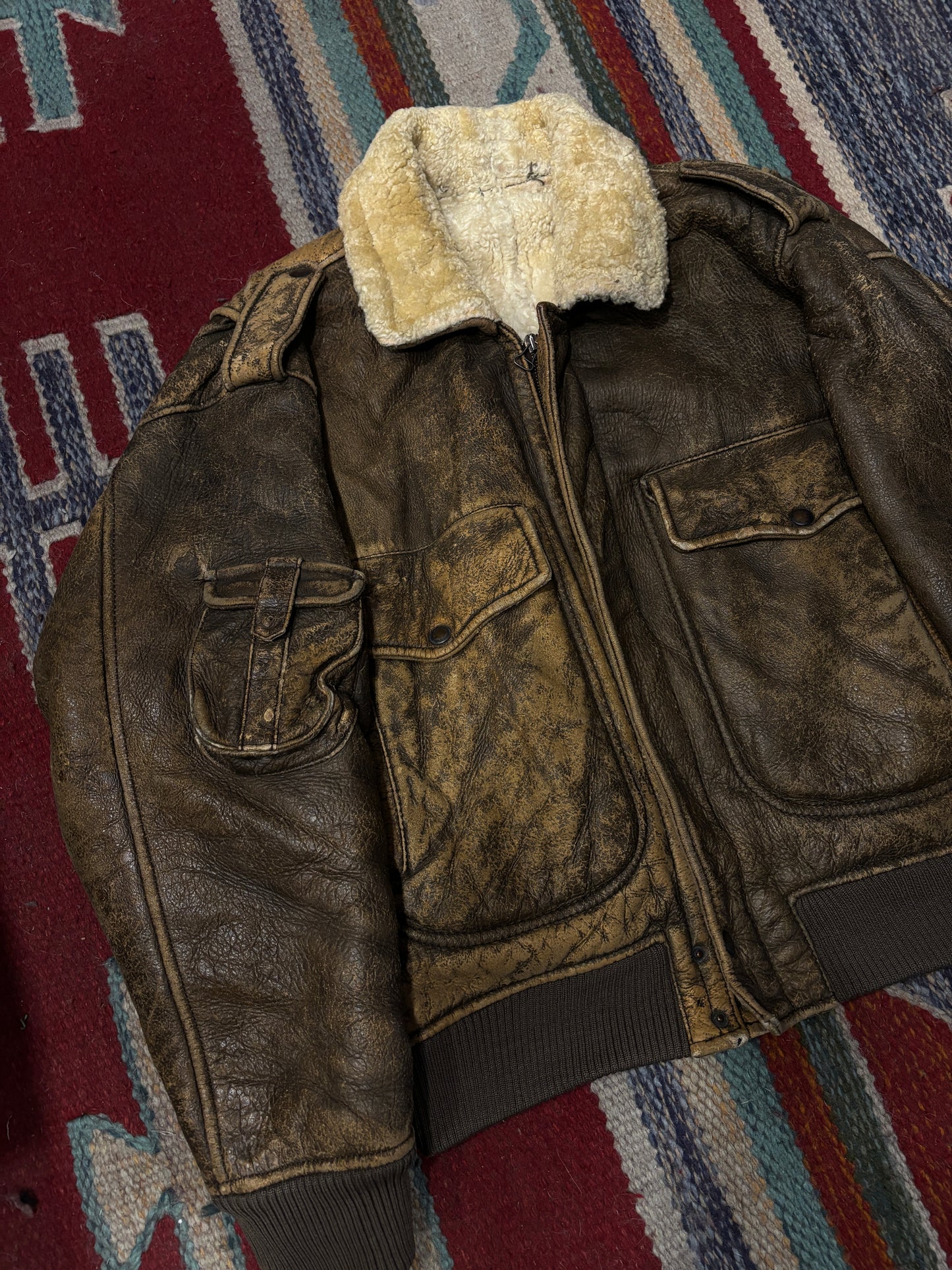 Aviator jacket shearling 80’ tg.48/50