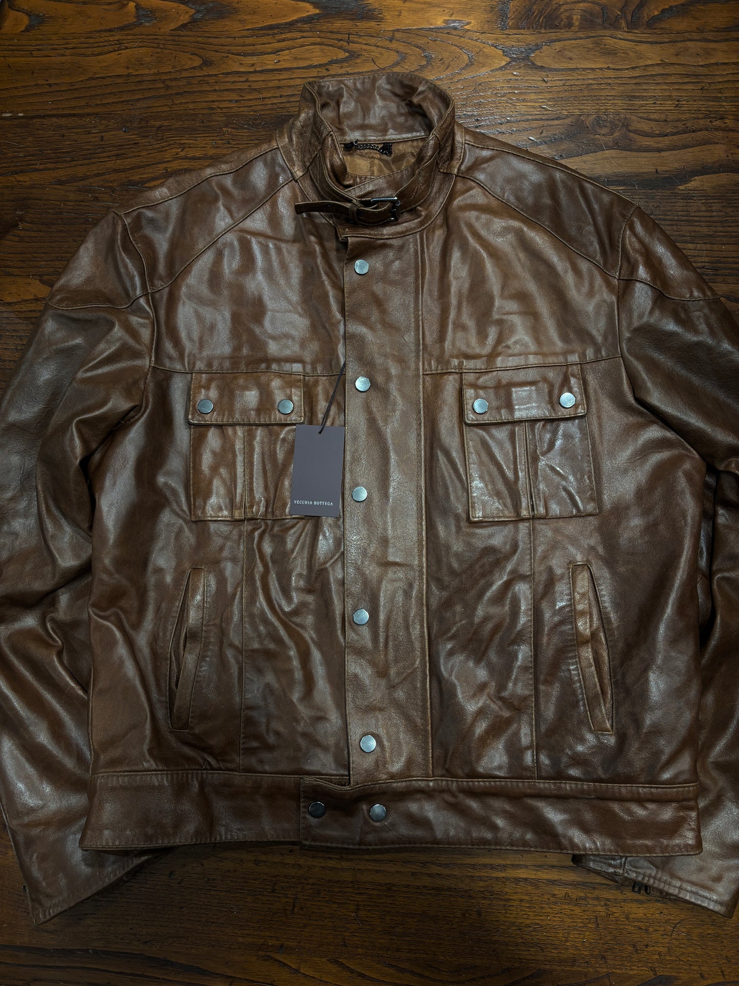 Biker leather jacket tg.48/50